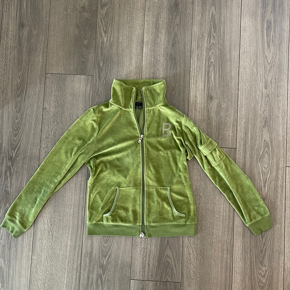 BCBG Maxazria green collared jacket.